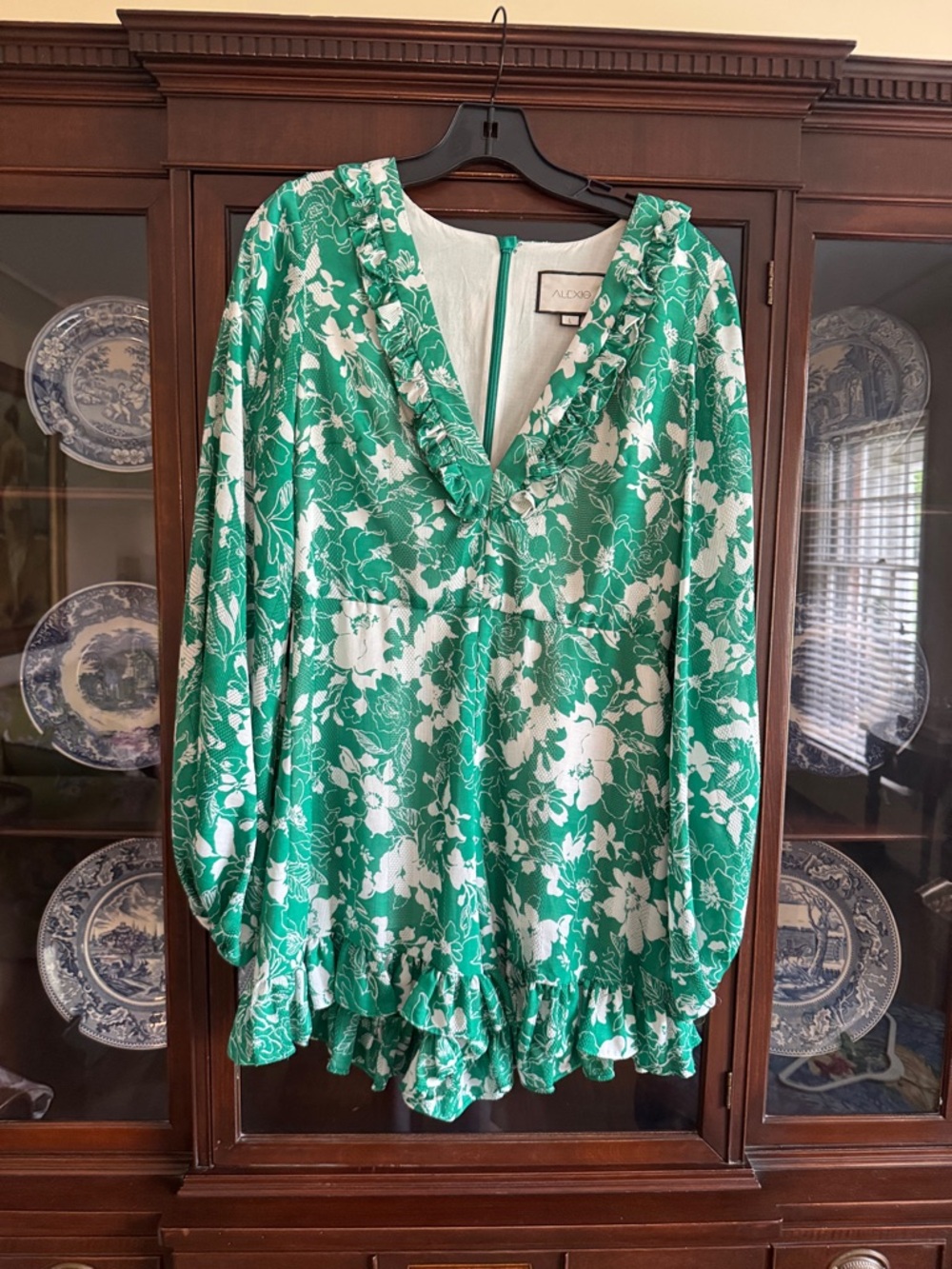 Aldo Martine Floral Green Ruffle Romper
